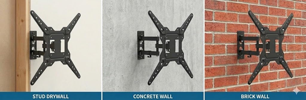 Duramex Full Motion TV Wall Mount Bracket, 23-55 Inch Display, Heavy Duty Steel, VESA 400x400mm, 66 lbs Capacity, Swivel Tilt Articulating Arm