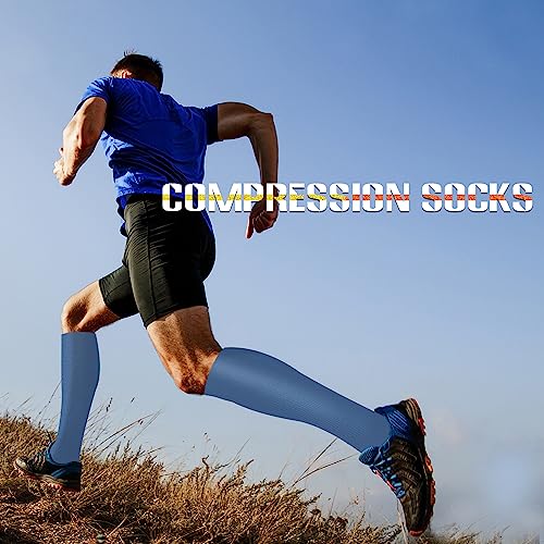 Image of Sooverki Compression Socks for Women and Men Circulation (3 /4 Pairs) is Best Support for Running Athletic Cycling Hiking