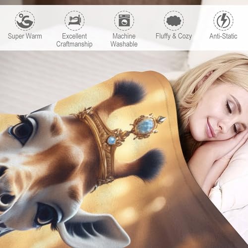 Couverture Super Douce Girafe en Microfibre Fine 180×200cm