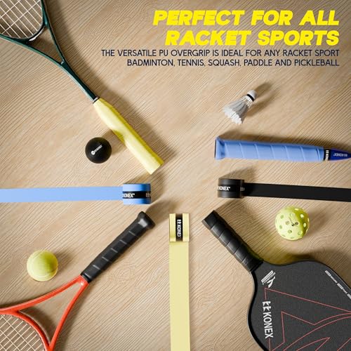 Image of Konex Badminton & Tennis Racket Grip Tape (Pack of 3) | Multicolor Anti-Slip Overgrip | Durable, Moisture-Wicking & Strong Cushion Grip | Ideal for All Sports Rackets
