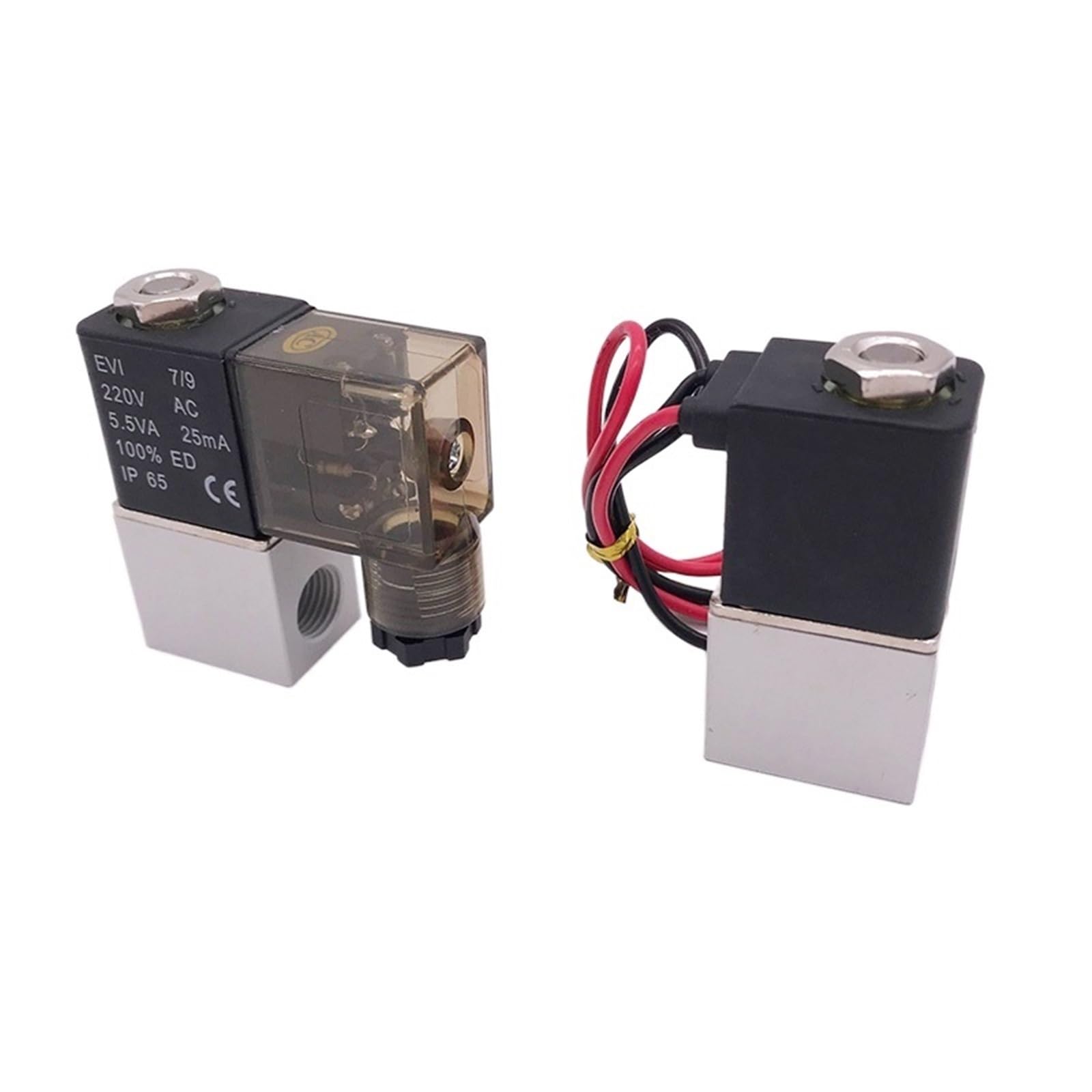 2-drożne pneumatyczne aluminiowe przyłącze zaworu elektromagnetycznego 1/8 1/4 cala BSP 24 V MicControl zawór medyczny części pompy sprężarki powietrza 2V025-08/06 1 sztuka (Ac220v-LED Light