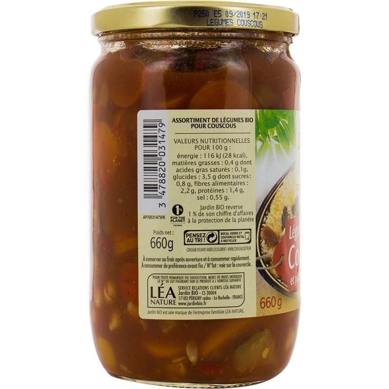 Jardin Bio Étic - Légumes pour couscous & plats orientaux Bio, mélange de légumes certifiés bio - 660 g - Le Lot De 3