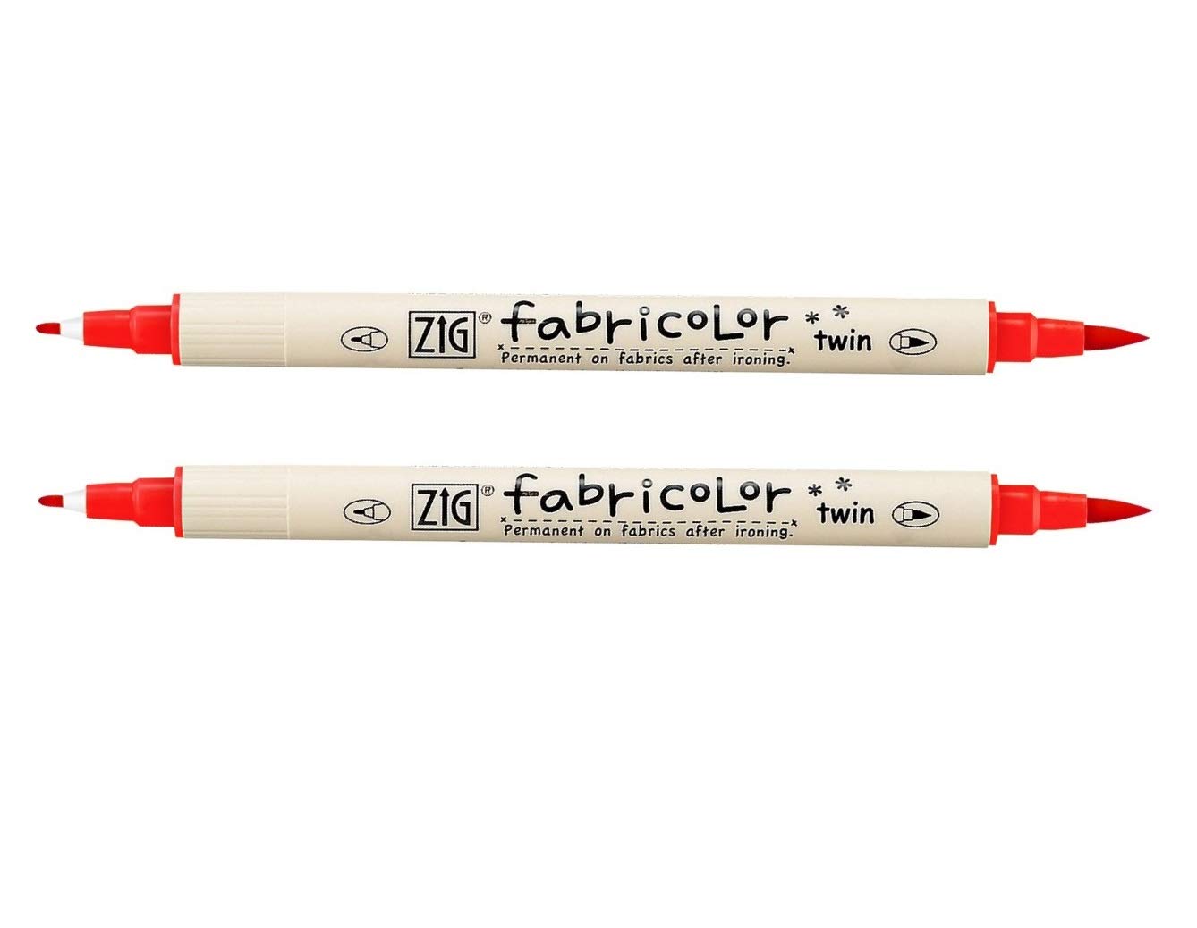 ZIG KURETAKE FABRICOLOR TWIN PACK OF 2 RED