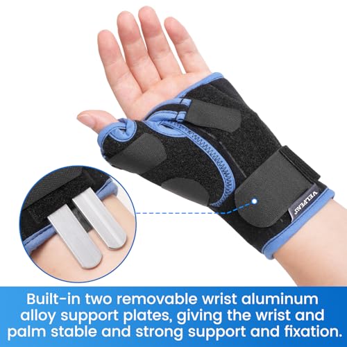 Image of Velpeau Wrist Brace with Thumb Spica Splint for De Quervain's Tenosynovitis, Carpal Tunnel Pain, Stabilizer for Tendonitis, Arthritis, Sprains & Fracture Forearm Support Cast (Short, Left Hand -S)