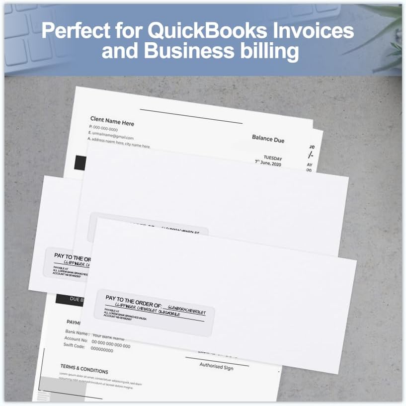 500#10 Single Window Security Envelopes, PANDRI NO.10 Security-Tinted Envelopes Designed for QuickBooks Invoices, Business Statements and Computer Printed Checks-Number 10 Size 4 1/8 Inch X 9 1/2 Inch - Image 7
