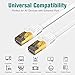 Tera Grand - Premium CAT7 Double Shielded 10 Gigabit 600MHz Ethernet Patch Cable for Modem Router LAN Network, Gold Plated Shielded RJ45 Connectors, 75 ft White