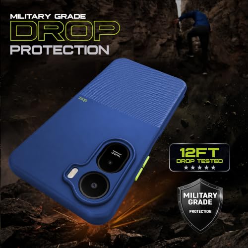 Image of AIBEX Premium Back Cover Case Compatible for Redmi A7 Pro 5G / A7 Pro 4G / Poco C85X 5G|Scratch & Drop Tested Shockproof Matte Texture Case Soft Microfibre Lining Slim Fit Cover Anti-Scratch - Blue