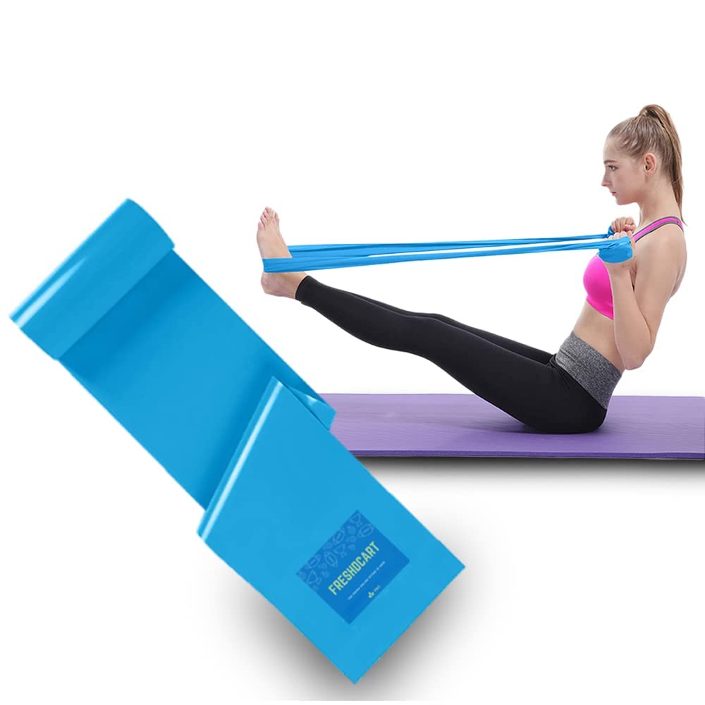 FreshDcart FDCB2 Rubber Strap Exercise Resistant Band Yoga Streching Rubber Belt 1.5 Meter for Workout, Yoga, Home Gym Exercise, Men, Women Blue Pack of 1-image-18