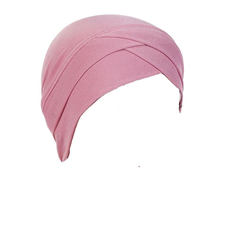 Djc Boutique Women's Pink Chemo Headwear Beanie Cap Hat Turban Head Scarf Or Skull Cap Wig Liner Up To 55Cm (Pink)