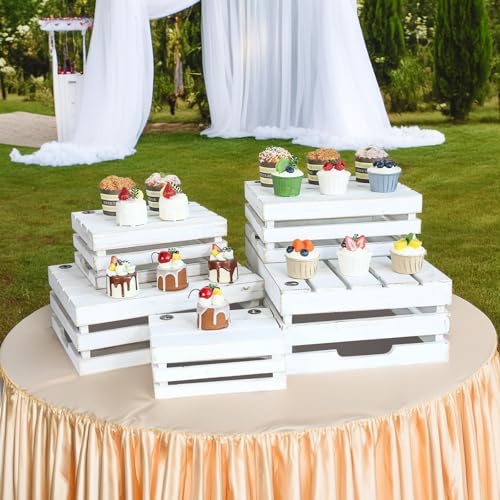 JUMBO HUMBLE Large Wooden Crates, Set of 5 Wood...