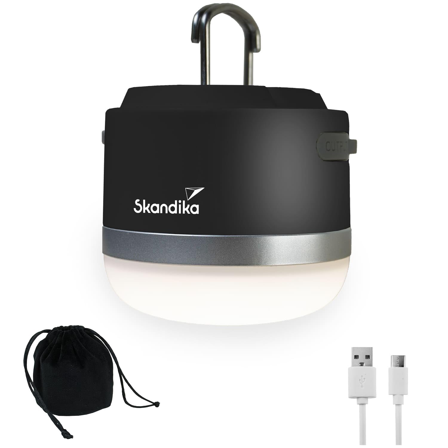 lampada led camping rechargeabile con hook e connessione usb
