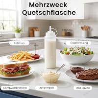 OAMCEG 4 Stück Squeeze Flasche 240ml, Plastik Quetschflasche für Saucen,Öl – Ansicht 6