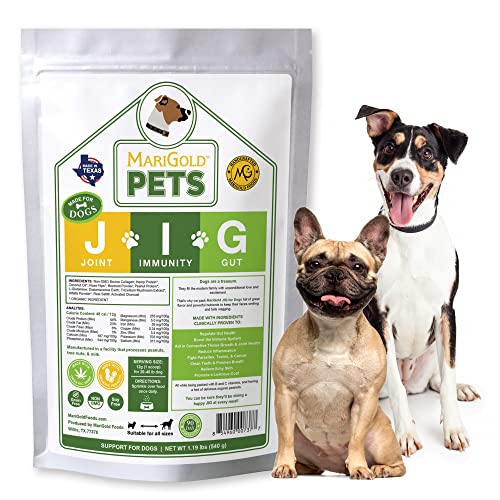 Image of MariGold JIG for Dogs - Joint, Immunity, Gut Support & Collagen for Dogs - Non-GMO, Organic Peanuts, Organic Hemp, Grain and Soy Free - 1.19 LBS (Medium)
