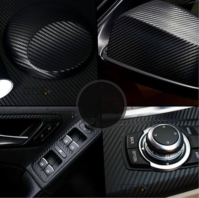 Image of WALLMATE Carbon & Matellic Wrap Sheet Roll Film Sticker Decal Waterproof Car Styling Wrap Auto Vehicle Accessories(12x120 Inch,Black Carbon)