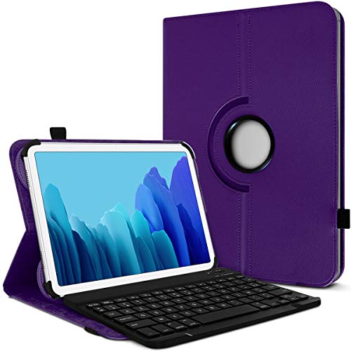 Étui de Protection et Mode Support Horizontale Couleur Violet avec Clavier Français Azerty Bluetooth pour Tablette Polaroid Mobility 10.1