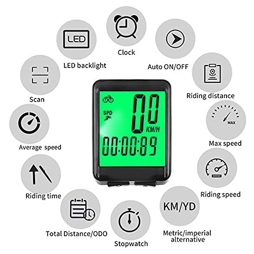 image for Flykee Wireless Bicycle Speedometer and Odometer 2-in-1 Waterproof Cyc