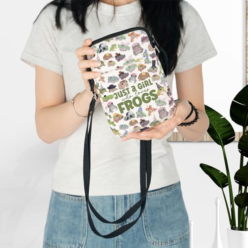 LEVLO Cartoon Frog Crossbody Bag Frog Lover Gift Frogs Animal Shoulder Bag Cartoon Frogs Merchandise3