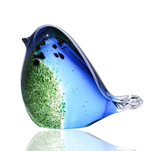 H&D HYALINE & DORA Fabriqué à La Main en Verre Soufflé Oiseau Figurine Verre Presse-papiers Cadeau pour la Fête de Mariage Anniversaire Décor à La Maison Cover