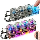 2 Stück Tastatur Fidget Spielzeug, Tastatur Schlüsselanhänger mit LED Licht, Lustige Fidget Toys Tastatur, Spielzeug Tastatur in 4 Farbigen Tasten für Stressabbau, Alle Zielgruppen