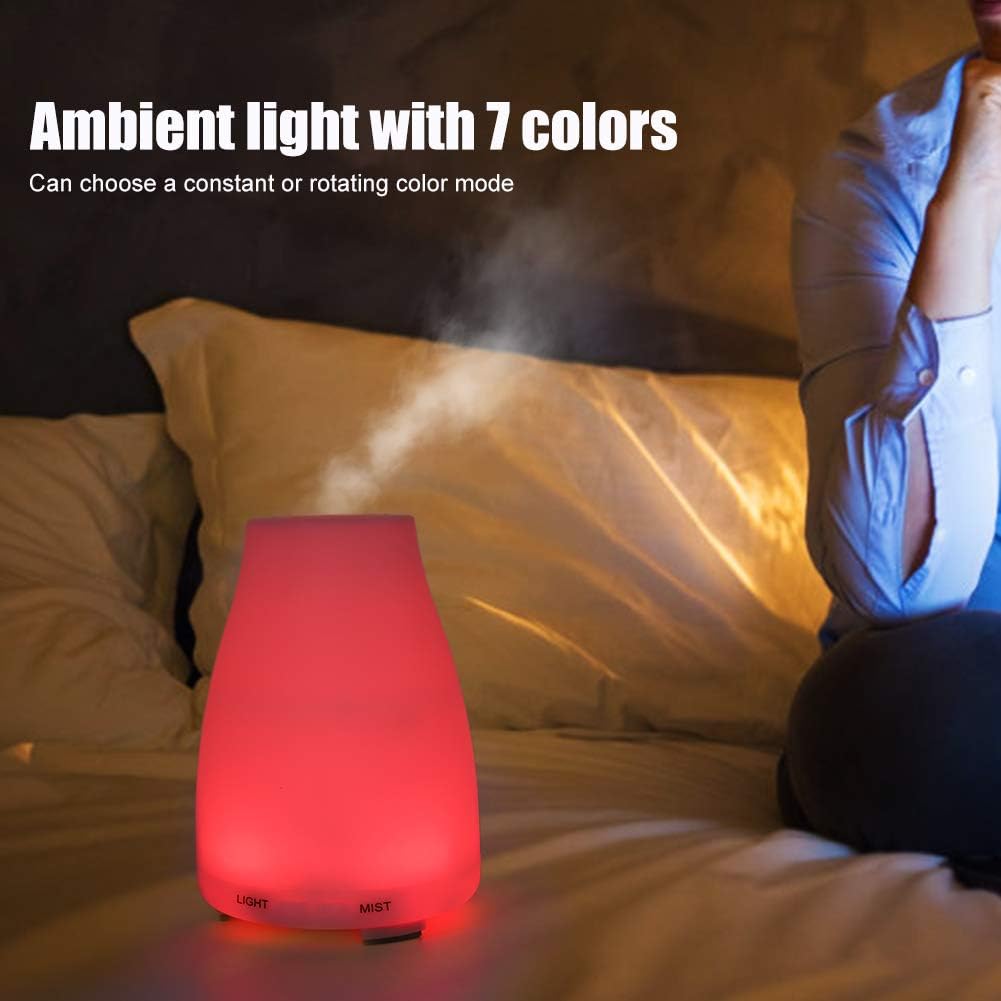 Desktop Aroma Diffuser Portable Humidifier with Multicolor LED Night Light 2 Mist Mode and Auto Shut-Off Personal Desktop Humidifier for Home Office Nursery Super Quiet(US Plug)