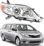 ANTUKO TO2503199 Chrome Housing Halogen Headlamp Right Headlight Assembly Replacement for 2011-2020 Sienna Passenger Side
