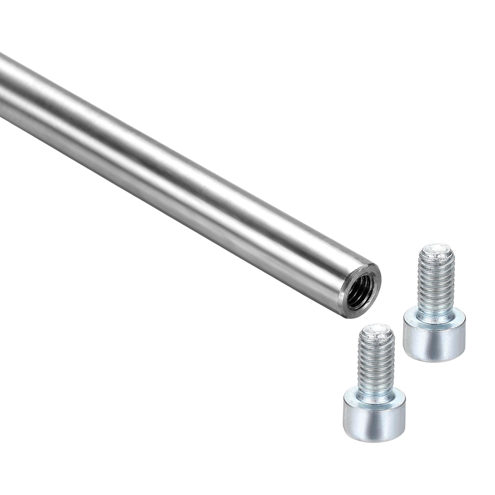 sourcing map Guide d'arbre à mouvement linéaire, 8 mm x 250 mm, extrémité en acier inoxydable 304, tiges linéaires creuses en acier inoxydable avec vis pour imprimante 3D et machine CNC