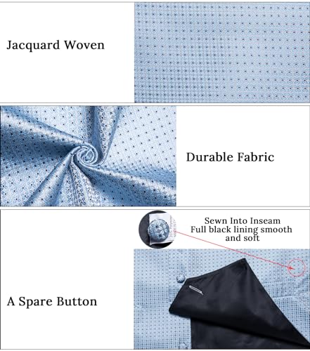 Image of DiBanGu Mens Vest and Tie Set Formal Paisley Waistcoat and Necktie Pocket Square Cufflinks Silk Suit Vest for Tuxedo Wedding