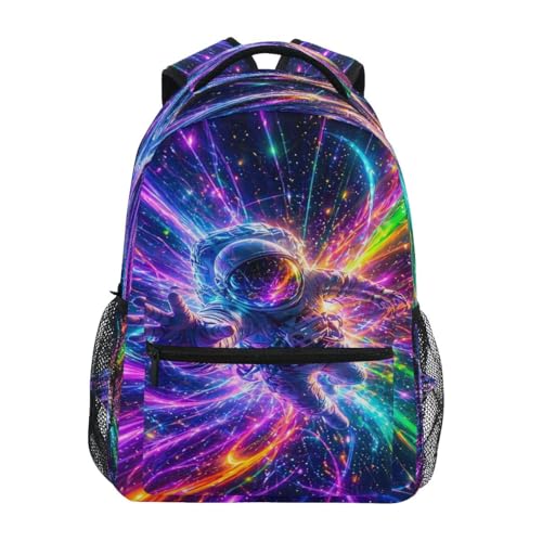 Mochila escolar com cavalo de flor, mochila de estudante, grande, para meninas, crianças, escola primária, bolsa de ombro, Tech Astronaut, One Size