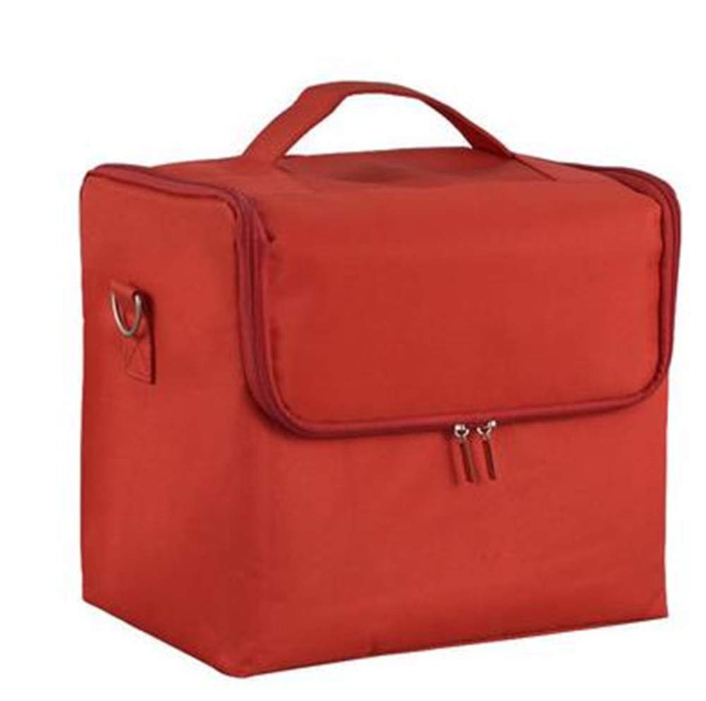 Boîte de vanity REYG Beauté tissu nylon noir rouge rangement maquillage et bijoux