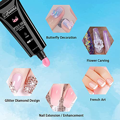 Lofuanna Poly Gel 15ml Poly Nagel Gel, Nagelverlängerungs Gel Soak off UV LED,Schnell Aufbauendes Acrylgel für Nägel… – Bild 6