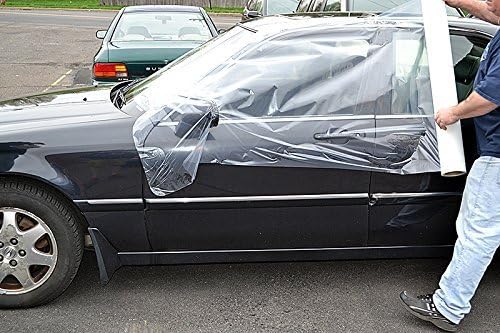 American Floor Mats Auto Wrap Adhesive Film - 18" x 200' 2 Rolls - Made in U.S.A. Crash Wrapfilm - Easy to Apply, Strong, Durable and Puncture Resistant - Clear