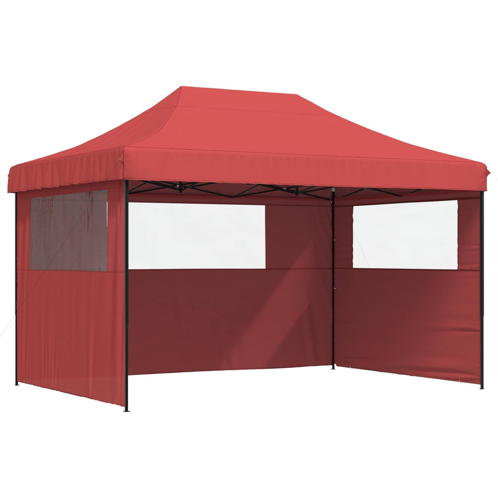 Bordowy namiot imprezowy, 279 x 410 x 315 cm, tkanina Oxford
