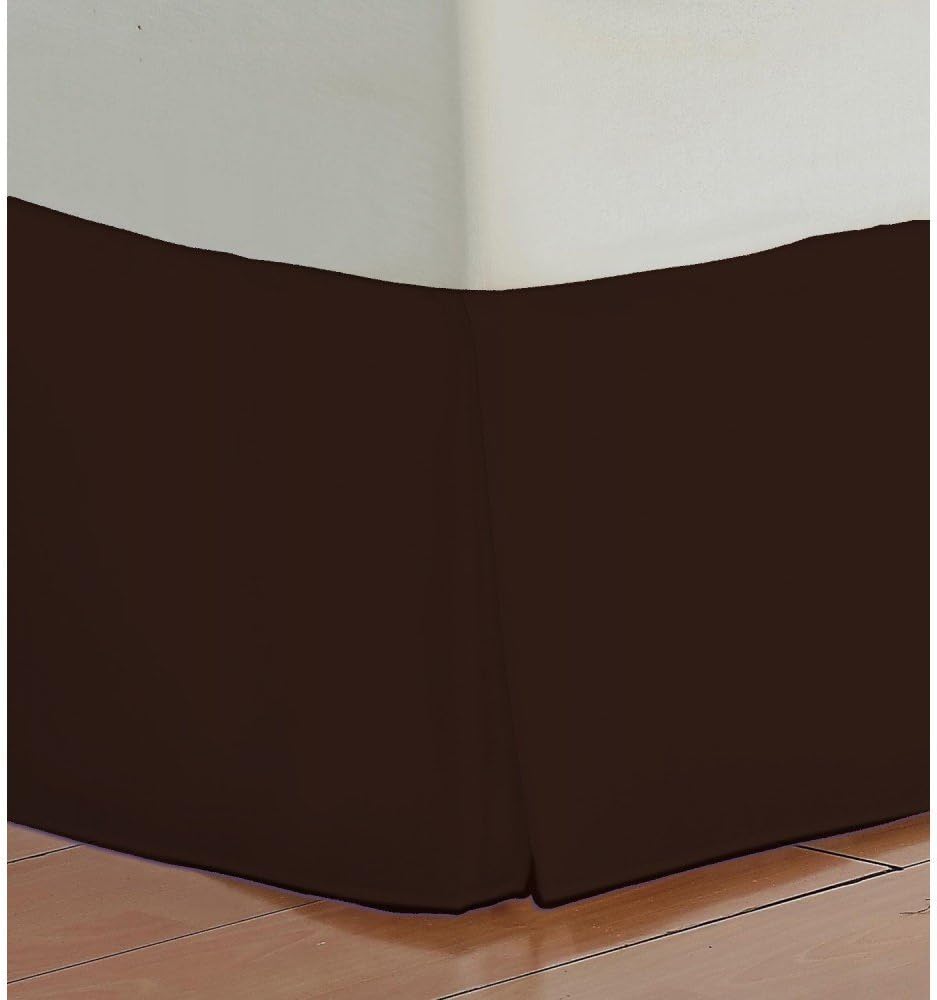 100% Egyptian Cotton 400 TC 10 Inch Fall Bed Skirt Solid Pattern All Sizes & Colors (King, Chocolate)