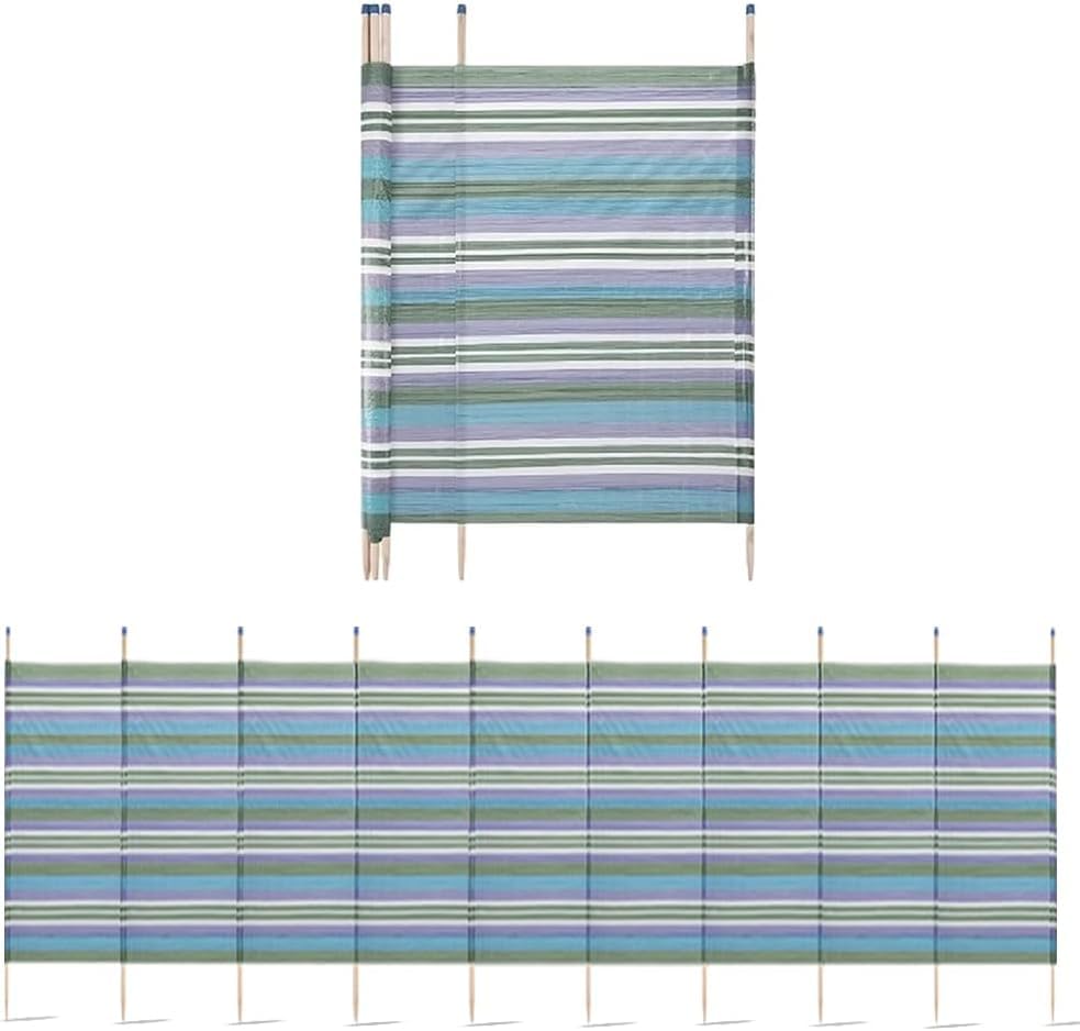 BONAFIDE 10 Pole Windbreak, Festival and Beach Windbreaker, Extra Tall Colorful Wind Break for Camping, Sun Shelter Garden Screen, Caravan Windbreakers, Heavy Duty Wind breakers for Garden (6 POLE)