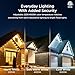 Enbrighten Vibe Eternity Permanent Outdoor Lights for House, 100 Feet, 72 RGBWIC LEDs, Close Spacing, 33lm, Color Changing, Christmas, Eave Lighting, Smart App, Works with Alexa, Google Home, 82730