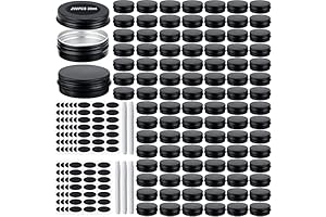 Zubebe Black Metal Tins Containers with Lids (1 oz, Pack of 200)...