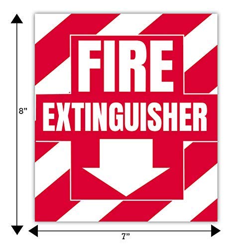 Fire Extinguisher Sign Sticker Bracket Wall Mount - Pack of 5 Self Adhesive Decals Weatherproof UV Protected AND 5 6-13 lb Forks