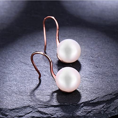Pendientes Colgantes Damas Pendientes Elegantes Naturales Pendientes de círculo de Perlas de Agua Dulce Damas Elegante Retro Joyería de Fiesta Pendientes Mujeres