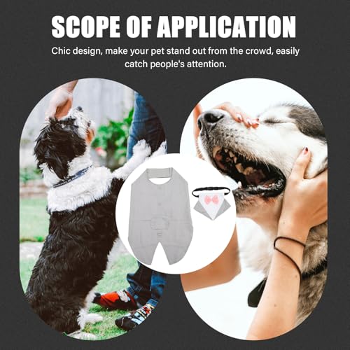 Disfraz Formal para Perro Talla L Gris miniatura 5