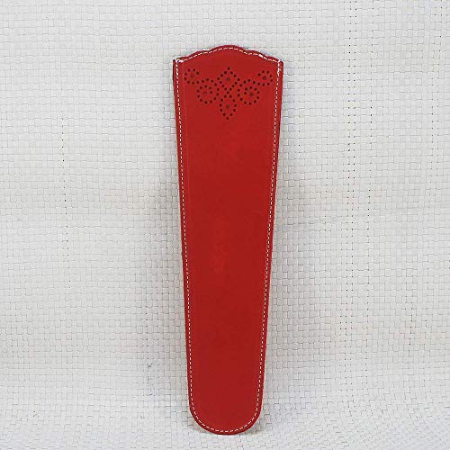 Funda de abanico de piel legítima roja. Abaniquera