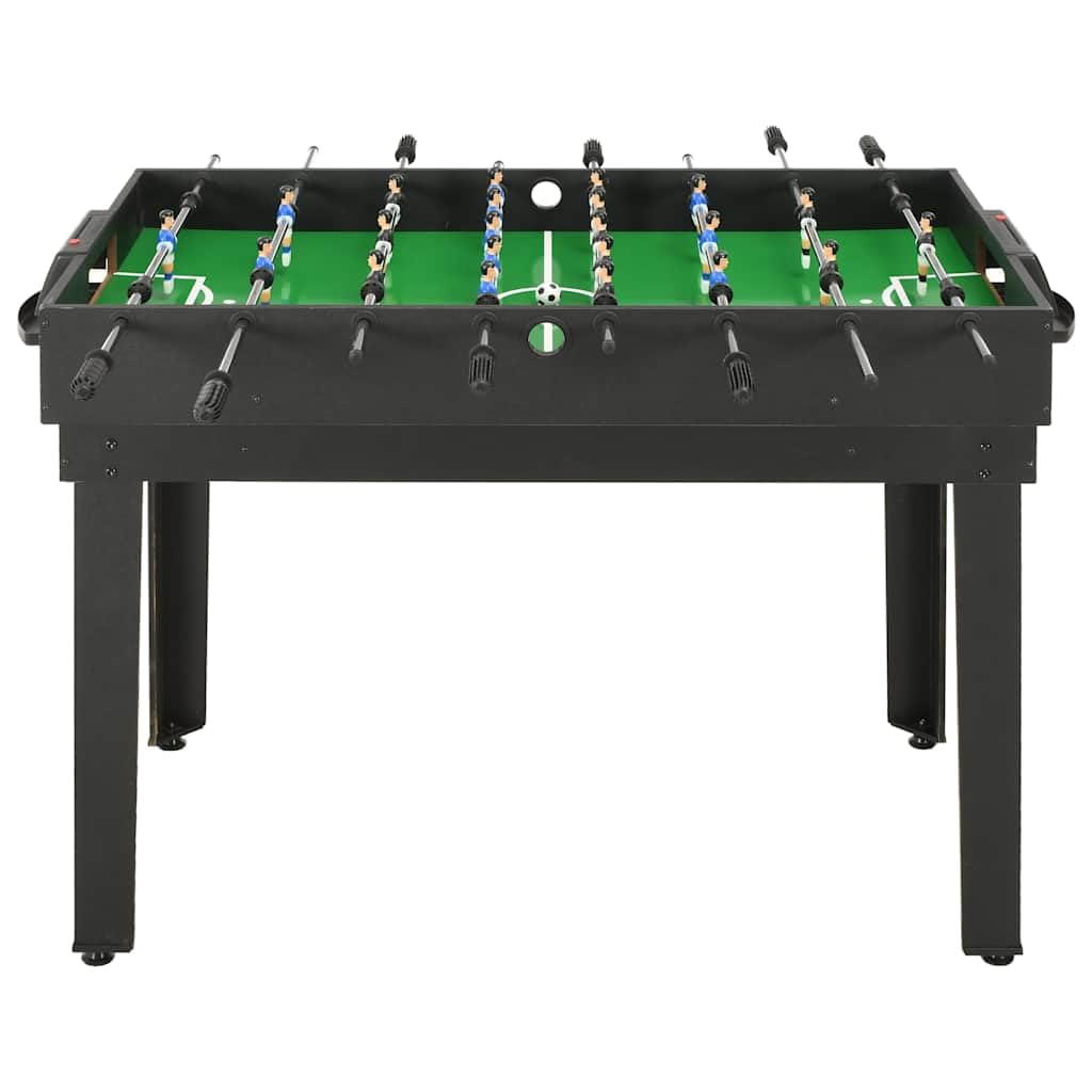 Stół wielofunkcyjny 15 w 1, czarny, płyta MDF, 121 x 61 x 82 cm, z akcesoriami dla dzieci i dorosłych, do wnętrz, pokoju zabaw, salonu, fitnessu