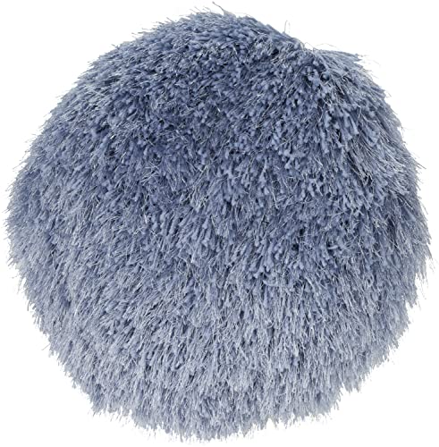 Mina Victory Shag Throw Pillow, 14" Round, Light Blue #TOP1