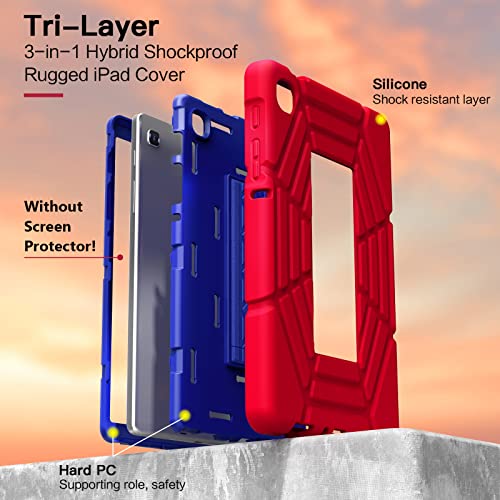 Grifobes For Samsung Galaxy Tab A7 Lite Case, 8.7 Inch Shockproof Rugged Protective Cover With Stand For 2021 Tab A7 Lite 8.7" Tablet Sm-T220/T225/T227U For Kids Boys Children(Red+Blue) #TOP2