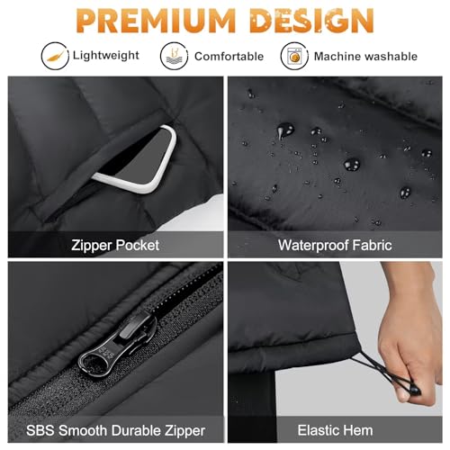 KOVNLO Heated Vest for Men With Battery Pack Included, Smart Controller with Lights-out Design, Electric Heated Jackets 5