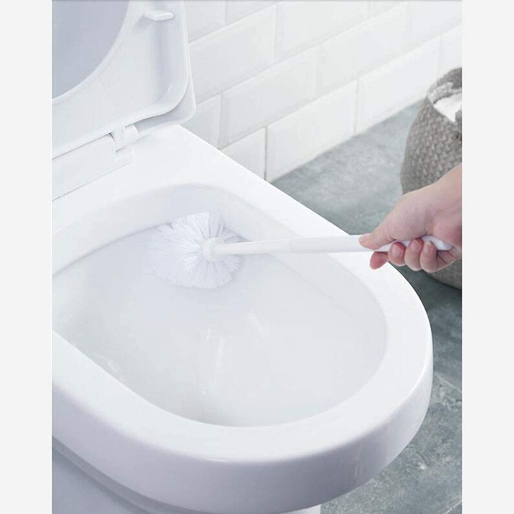 Escobilla WC Escobillas Y Soportes De Inodoro Blancos Juego De Escobillas De Plástico Montado En La Pared Escobilla De Baño WC Escobilla De Inodoro Mango Largo Escobilla De Baño Escobilla de Baño (Co
