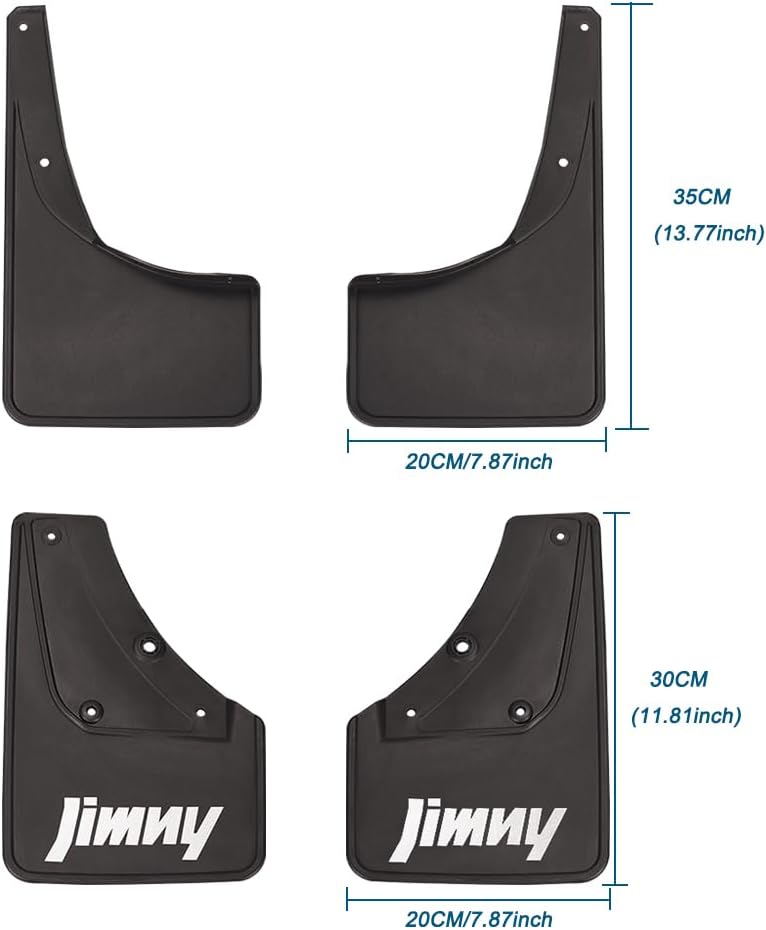 JSCARLIFE Mud Flaps Kit for S-uzuki Jimny BJ74 2019-2022 Premium Front Rear Set Mud Flaps Splash Guards Mudguards Protective Fender 4pcs, Moulded Full Protection Set Splash Mud Guards Black