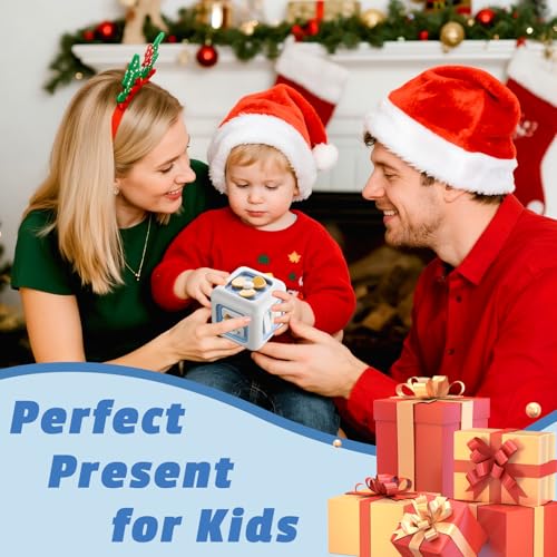 Image of bessome Busy Activity Cube for Fine Motor Skill Learning|Montessori Toys for 1 Year Old Boys Girls|Sensory Toys for Toddler 1-3|Travel Baby Toy for 12-18 Months|First Birthday Gift for 1 Year Old