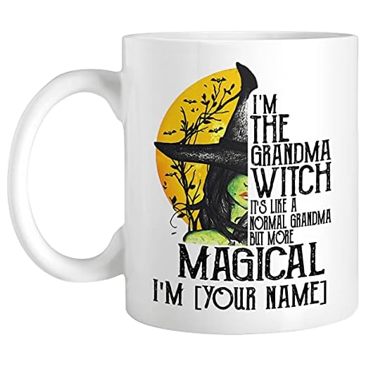Personlig kaffemugg för Halloween Personliga muggar med bild och text skräddarsydda för mormor Anpassade gåvor för kvinnor Roliga gåvor till halloween keramiska kaffemuggar