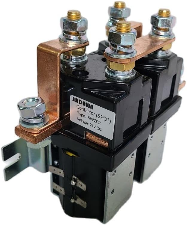 Motor Reversing Contactor SW202 24V 400A Changeover Solenoid Relay Replace Albright SW202 24 Volt Coil 400 Amp Reverse Polarity Switch