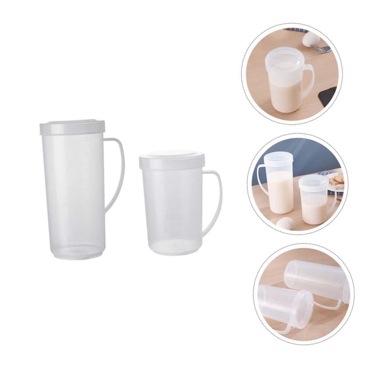 PRETYZOOM 6 Pz tazza gelatto contenitore graduato caffe adorn contenitore con coperchio bicchieri graduati contenitori brocche di latte brocca per la colazione plastica bianca Riutilizzabile